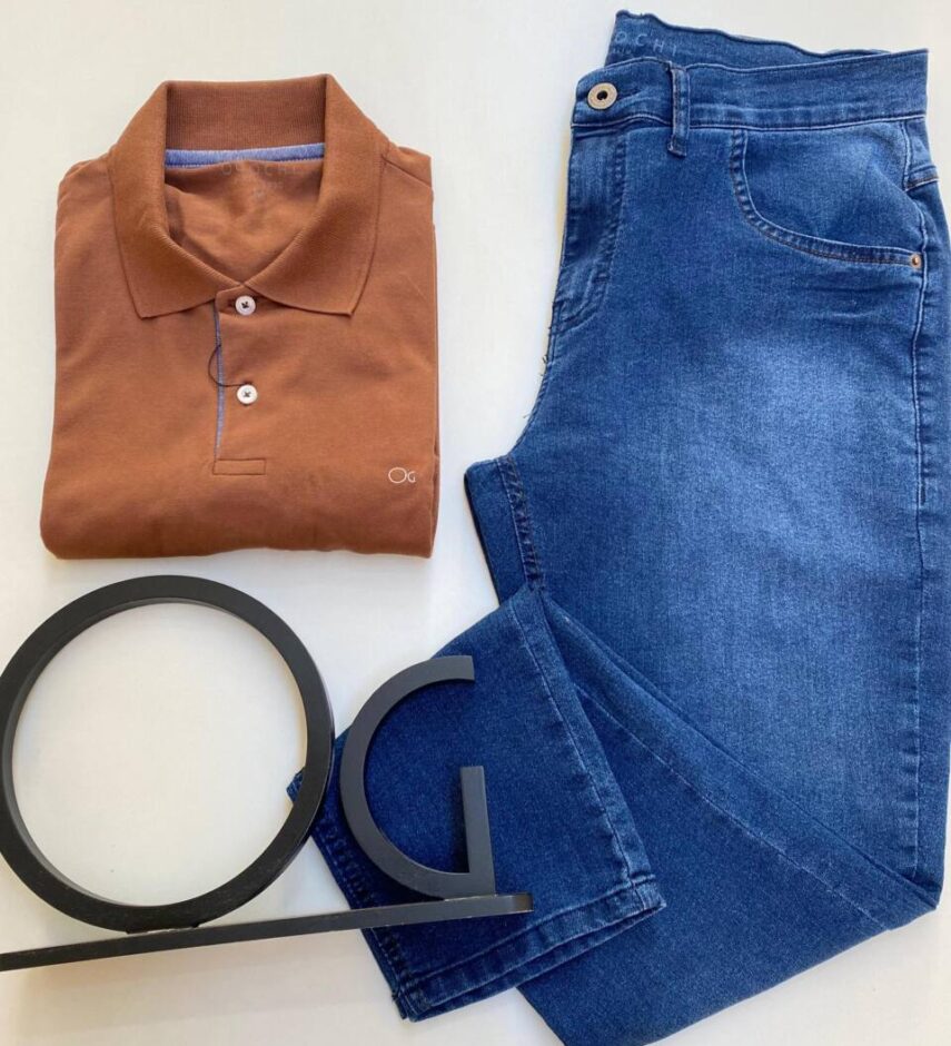 Camiseta Polo Ogochi Essencial Slim Ptl Chocolate 1220 - Fernanda Ramos Store