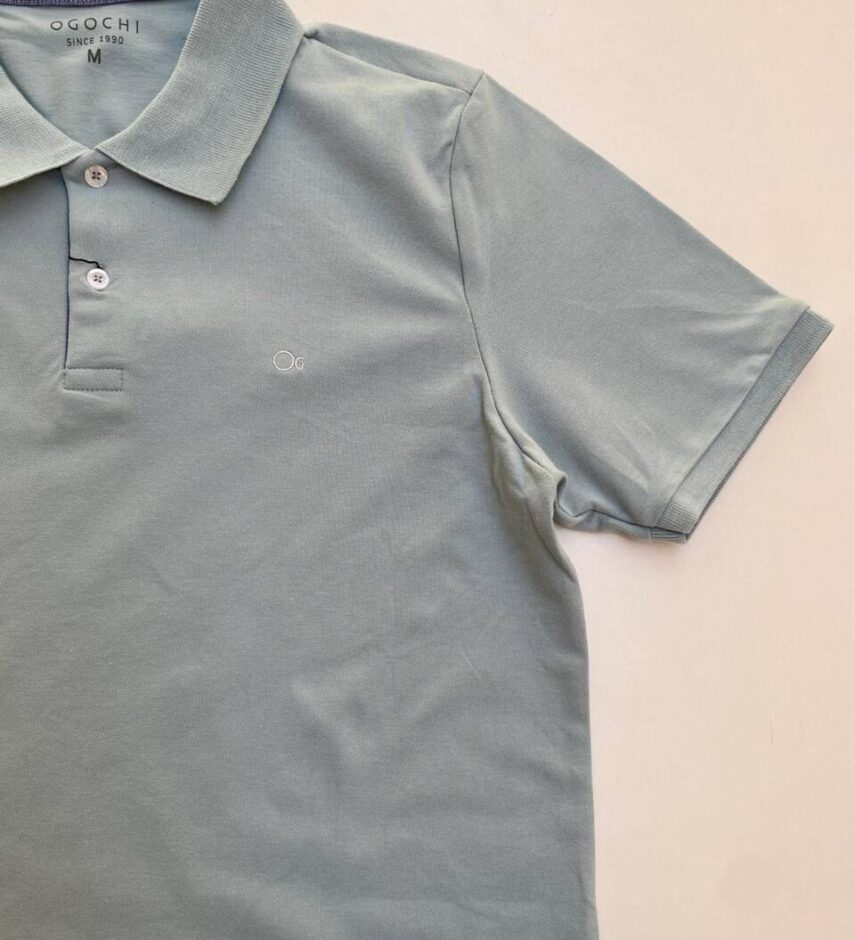 Camiseta Polo Ogochi Essencial Slim Ptl Verde Água 4706 - Fernanda Ramos Store
