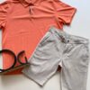 Camiseta Polo Ogochi Plus Casual G+ Malha Laranja 1017 - Fernanda Ramos Store