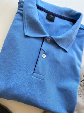 Camiseta Polo Ogochi Plus Casual Malha Azul 1007 - Fernanda Ramos Store