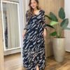 Chemise Feminino Tule Longo Manga Longa Riscado Transversal Preto - Fernanda Ramos Store