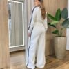 Conjunto Feminino Britney Cropped Manga Longa e Calça Off White - Fernanda Ramos Store