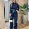 Conjunto Feminino Britney Cropped Manga Longa e Calça Preta - Fernanda Ramos Store
