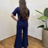 Conjunto Feminino Comfy Blusa e Calça Canelado Azul Marinho - Fernanda Ramos Store