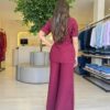 Conjunto Feminino Comfy Blusa e Calça Canelado Vinho - Fernanda Ramos Store