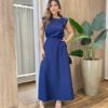 Conjunto Feminino Cris Blusa Manga Muscle e Saia Longa Azul Marinho - Fernanda Ramos Store