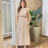 Conjunto Feminino Cris Blusa Manga Muscle e Saia Longa Nude - Fernanda Ramos Store