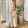 Conjunto Feminino Cris Blusa Manga Muscle e Saia Longa Nude - Fernanda Ramos Store
