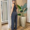Conjunto Feminino Erica Colete Bolso Falso e Calça Chumbo - Fernanda Ramos Store