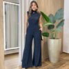 Conjunto Feminino Rose Comfy Regata Gola e Calça Canelado Preto - Fernanda Ramos Store