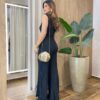 Conjunto Feminino Rose Comfy Regata Gola e Calça Canelado Preto - Fernanda Ramos Store