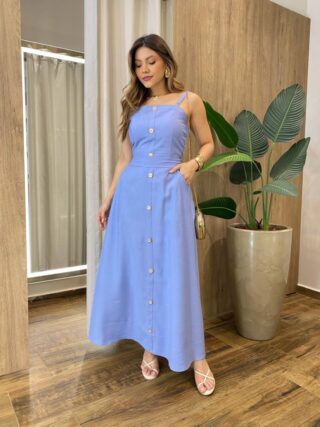 Conjunto Feminino Solange Cropped com Bojo e Saia com Lastex Azul - Fernanda Ramos Store
