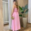 Conjunto Feminino Solange Cropped com Bojo e Saia com Lastex Rosa - Fernanda Ramos Store