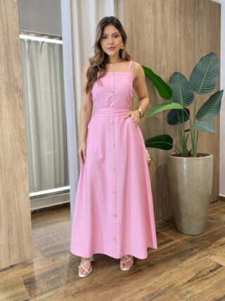Conjunto Feminino Solange Cropped com Bojo e Saia com Lastex Rosa - Fernanda Ramos Store