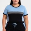 Conjunto Plus Ingrid Blusa Manga Curta e Short com Amarração Azul - Fernanda Ramos Store