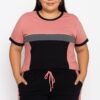 Conjunto Plus Ingrid Blusa Manga Curta e Short com Amarração Rosê - Fernanda Ramos Store