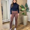 Legging Feminina Mabela com Abertura na Barra Chocolate - Fernanda Ramos Store