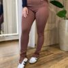 Legging Feminina Mabela com Abertura na Barra Chocolate - Fernanda Ramos Store