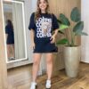 Max T-shirt Feminina Manga Curta Estampa Coffee Preta - Fernanda Ramos Store