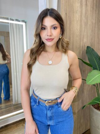 Regata Feminina Canelada Natalia Gola U Nude - Fernanda Ramos Store