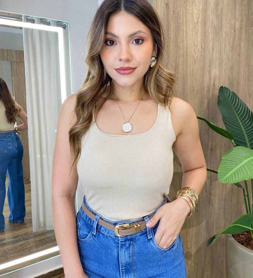 Regata Feminina Canelada Natalia Gola U Nude - Fernanda Ramos Store