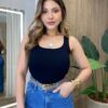 Regata Feminina Canelada Natalia Gola U Preto - Fernanda Ramos Store