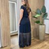 Saia Longa Feminina em Tule com Transparência Preta - Fernanda Ramos Store