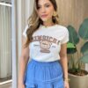 T-shirt Feminina Manga Curta Estampada Einsicht Off White - Fernanda Ramos Store