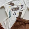 T-shirt Feminina Manga Curta Estampada Howdy Off White - Fernanda Ramos Store
