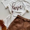 T-shirt Feminina Manga Curta Estampada Love Off White - Fernanda Ramos Store