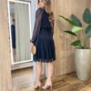 Vestido Feminino Curto Margarida Manga Longa Preto Liso - Fernanda Ramos Store