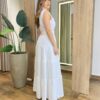 Vestido Longo sem Bojo Olívia Cavado com Botões e Cinto Off White - Fernanda Ramos Store