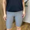 Bermuda Feminina Fitness com Detalhe Lateral Cinza - Fernanda Ramos Store
