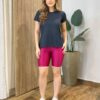 Bermuda Feminina Fitness Detalhe Cintilante Fucsia - Fernanda Ramos Store