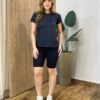 Bermuda Feminina Fitness em Cotton Ciclista Preta - Fernanda Ramos Store