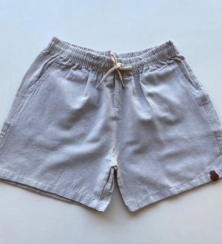 Bermuda Masculina Casual Curta com Cordão Cru - Fernanda Ramos Store