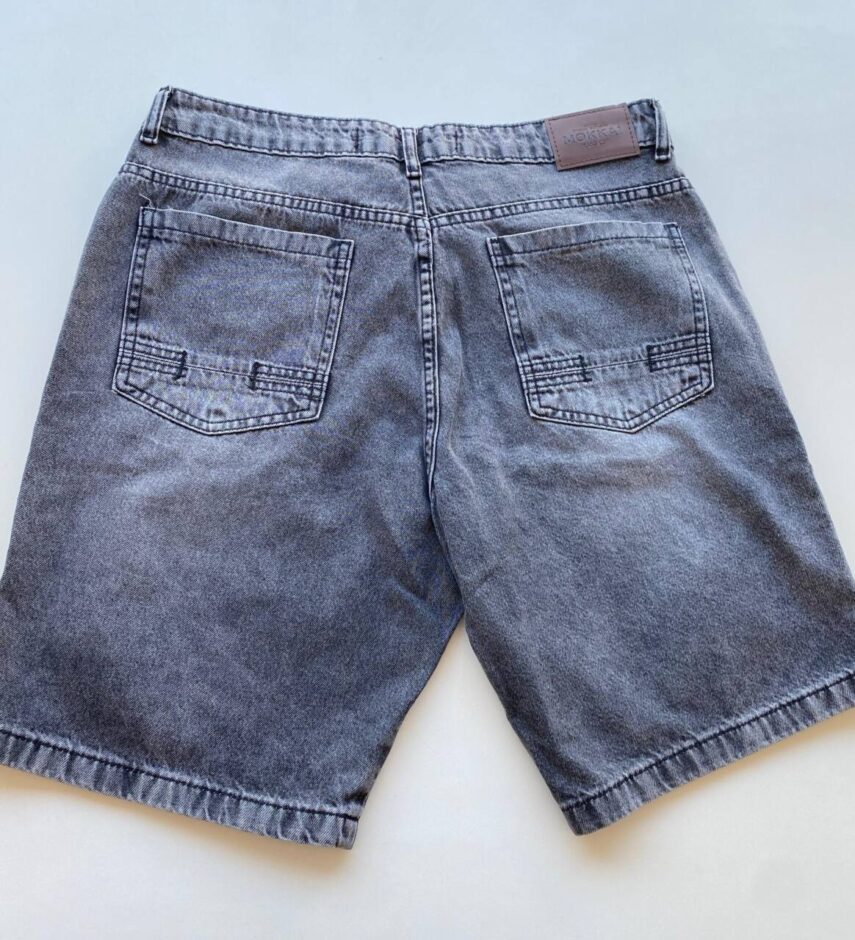 Bermuda Masculina Jeans Detalhe Destroyed Preto Estonado - Fernanda Ramos Store