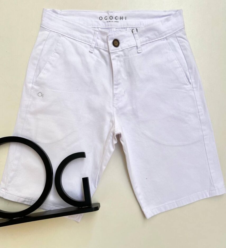 Bermuda Masculina Ogochi Essencial Color Branca 0001 - Fernanda Ramos Store