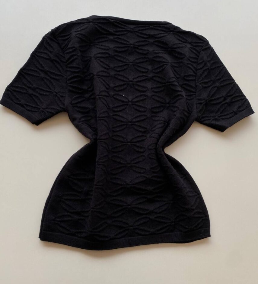 Blusa Feminina Annie Tricot Modal Tecido Trabalhado Preto - Fernanda Ramos Store