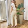 Blusa Feminina Antonella Manga Curta Bordado na Manga Off White - Fernanda Ramos Store