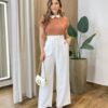 Blusa Feminina Fafá Manga Curta Gola Dobrável Caramelo - Fernanda Ramos Store