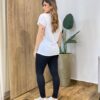 Blusa Feminina Fitness Manga Curta sem Bojo Branca - Fernanda Ramos Store