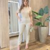 Blusa Feminina Floflo Manga Curta Bordado na Manga Nude - Fernanda Ramos Store