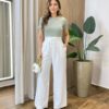 Blusa Feminina Gilbert Manga Curta com Aplicações Flor Verde Oliva - Fernanda Ramos Store