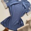 Blusa Feminina Manga Curta Hellen com Bordado Azul - Fernanda Ramos Store