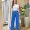 Blusa Feminina Manga Curta Leia com Detalhes em Bordado Branca - Fernanda Ramos Store