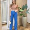 Blusa Feminina Manga Curta Leia com Detalhes em Bordado Chocolate - Fernanda Ramos Store