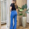 Blusa Feminina Manga Curta Leia com Detalhes em Bordado Preta - Fernanda Ramos Store