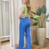 Blusa Feminina Manga Curta Leia com Detalhes em Bordado Verde - Fernanda Ramos Store