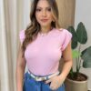 Blusa Feminina Tee Muscle Aurora Rosa Bebê - Fernanda Ramos Store